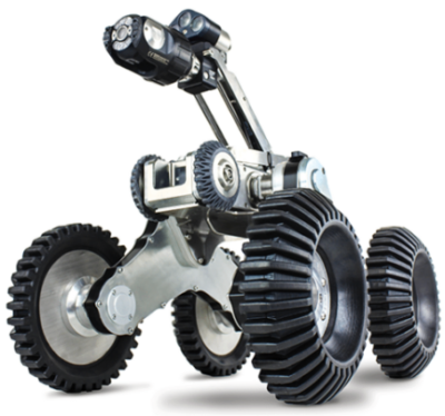 Réhausseur caméra chariot pour l'inspection et le diagnostic des gros diamètres de canalisation. Assainissement